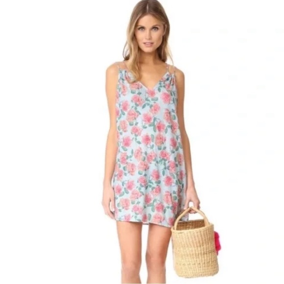 Wildfox Floral Blue Swim Cover Up Dress Size Medium M NWT - Picture 1 of 8